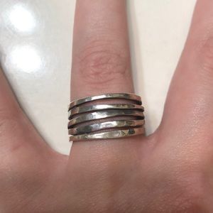 James Avery Stacked Hammered Ring